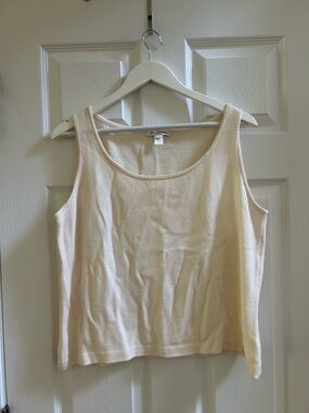 ST.John Beige cream Knit Wool Tank Size L